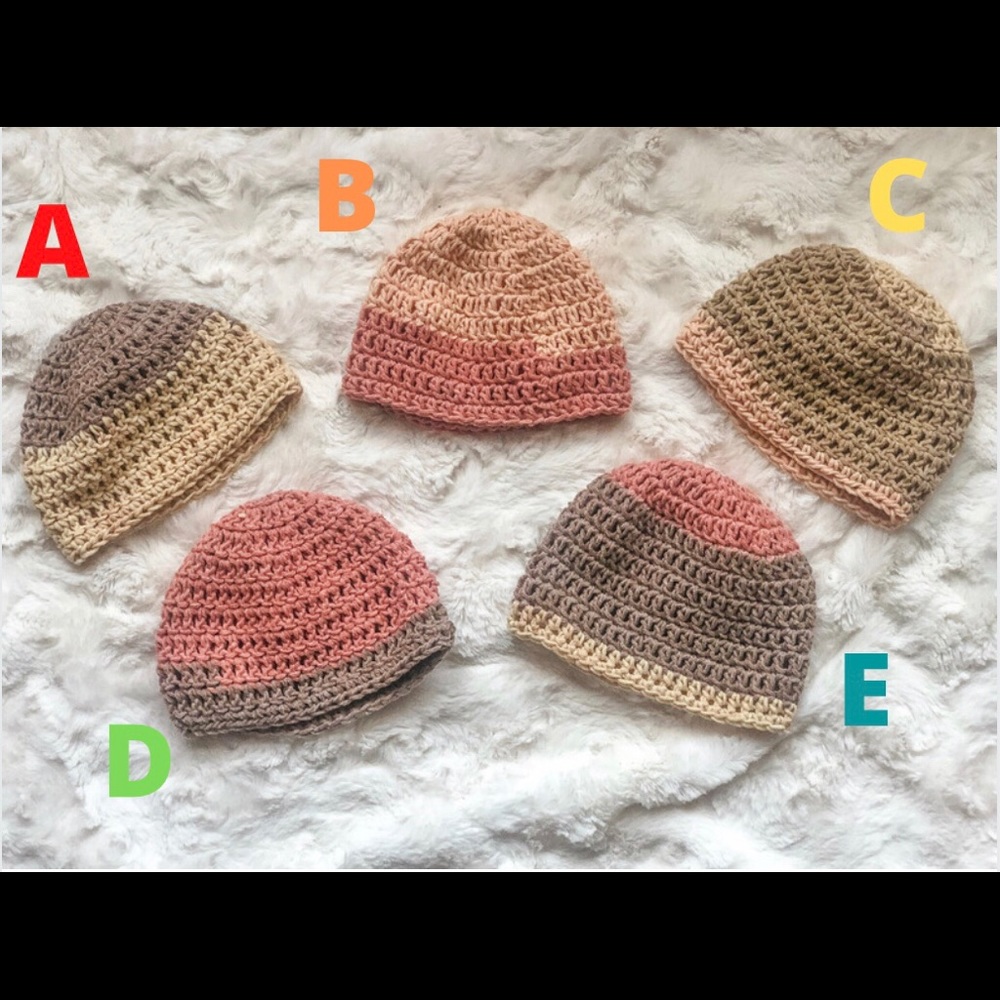 Handmade Crochet Baby Hats. Crochet Baby Beanies. Single layer. Winter hats